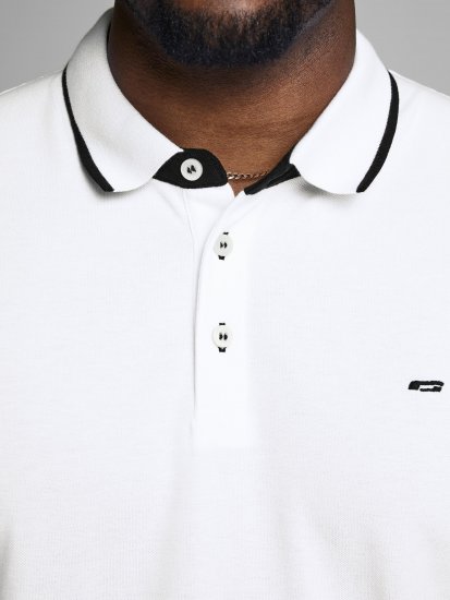 Jack & Jones PAULOS Short Sleeve Polo White/PS - Polo marškinėliai - Polo marškinėliai - 2XL-8XL