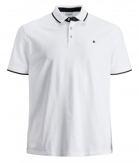 Jack & Jones PAULOS Short Sleeve Polo White/PS - Polo marškinėliai - Polo marškinėliai - 2XL-8XL