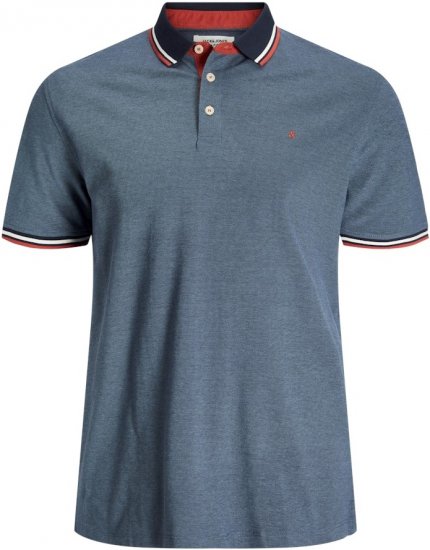 Jack & Jones PAULOS Short Sleeve Polo Denim Blue/PS - Polo marškinėliai - Polo marškinėliai - 2XL-8XL