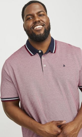 Jack & Jones PAULOS Short Sleeve Polo Rio Red/PS - Polo marškinėliai - Polo marškinėliai - 2XL-8XL