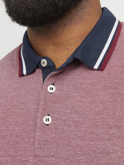 Jack & Jones PAULOS Short Sleeve Polo Rio Red/PS - Polo marškinėliai - Polo marškinėliai - 2XL-8XL
