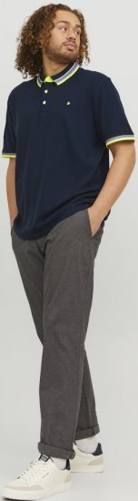 Jack & Jones PAULOS Short Sleeve Polo Dark Navy/NEON - Polo marškinėliai - Polo marškinėliai - 2XL-8XL