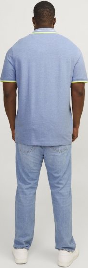 Jack & Jones PAULOS Short Sleeve Polo Light Blue/NEON - Polo marškinėliai - Polo marškinėliai - 2XL-8XL