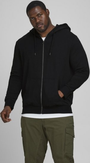 Jack & Jones Basic Sweat Zip Hood Black - Megztiniai ir džemperiai - Megztiniai ir Džemperiai - 2XL-14XL