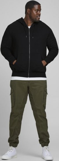 Jack & Jones Basic Sweat Zip Hood Black - Megztiniai ir džemperiai - Megztiniai ir Džemperiai - 2XL-14XL