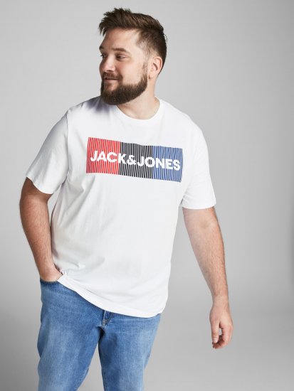 Jack & Jones JJECORP Logo Play T-Shirt White - Marškinėliai - Marškinėliai - 2XL-14XL