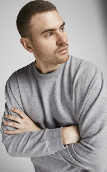 Jack & Jones Basic Sweatshirt Light Grey Melange - Megztiniai ir džemperiai - Megztiniai ir Džemperiai - 2XL-14XL