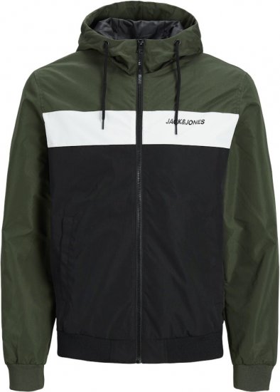 Jack & Jones RUSH Bomber Jacket with Hood Green - Didelės vyriškos striukės - Didelės vyriškos striukės