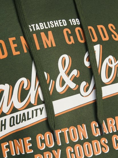 Jack & Jones 2 COL LOGO Hoodie Kombu Green - Megztiniai ir džemperiai - Megztiniai ir Džemperiai - 2XL-14XL