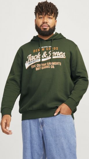 Jack & Jones 2 COL LOGO Hoodie Kombu Green - Megztiniai ir džemperiai - Megztiniai ir Džemperiai - 2XL-14XL