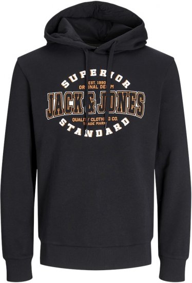 Jack & Jones 2 COL LOGO Hoodie Black - Megztiniai ir džemperiai - Megztiniai ir Džemperiai - 2XL-14XL