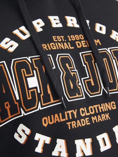 Jack & Jones 2 COL LOGO Hoodie Black - Megztiniai ir džemperiai - Megztiniai ir Džemperiai - 2XL-14XL