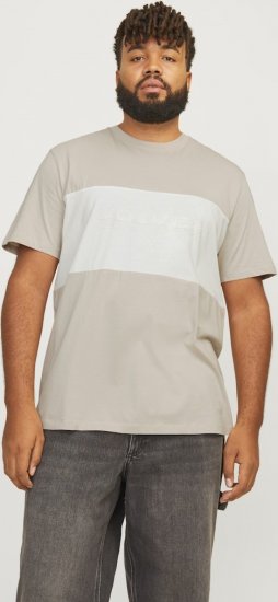Jack & Jones LEGACY BLOCKING T-Shirt Beige - Marškinėliai - Marškinėliai - 2XL-14XL