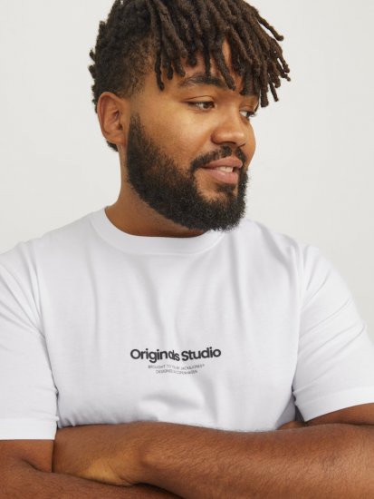 Jack & Jones ESTERBRO T-Shirt Bright White - Marškinėliai - Marškinėliai - 2XL-14XL