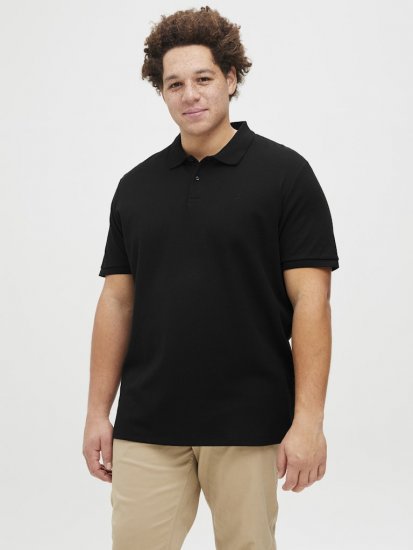 Jack & Jones AUSTIN CLASSIC Polo Black - Polo marškinėliai - Polo marškinėliai - 2XL-8XL