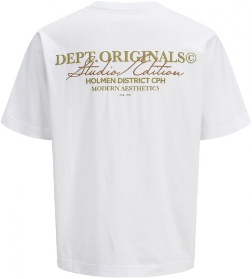 Jack & Jones Lington Crew Neck T-Shirt Bright White - Marškinėliai - Marškinėliai - 2XL-14XL