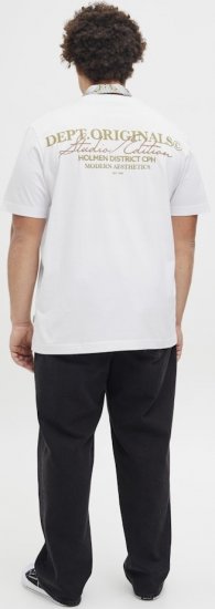 Jack & Jones Lington Crew Neck T-Shirt Bright White - Marškinėliai - Marškinėliai - 2XL-14XL
