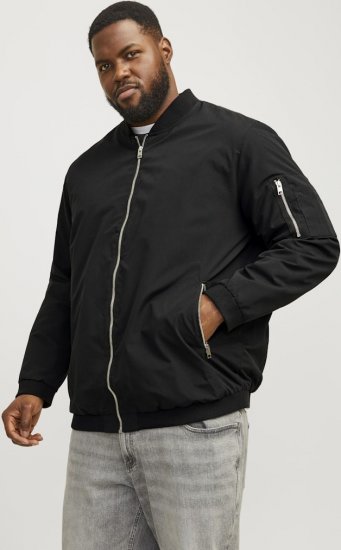 Jack & Jones RUSH Bomber Jacket Black - Didelės vyriškos striukės - Didelės vyriškos striukės