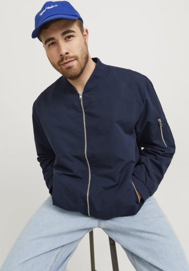 Jack & Jones RUSH Bomber Jacket Navy Blazer - Didelės vyriškos striukės - Didelės vyriškos striukės