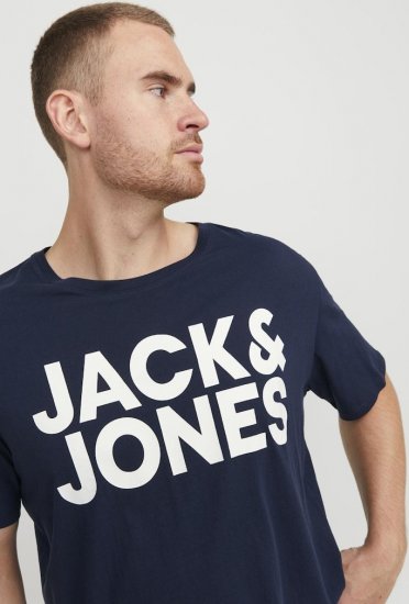 Jack & Jones CORP Logo T-Shirt Navy Blazer - Marškinėliai - Marškinėliai - 2XL-14XL