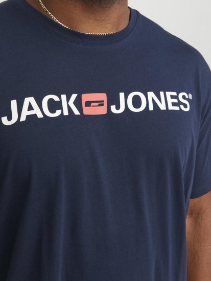 Jack & Jones Corp Logo Crew Neck T-Shirt Navy Blazer - Marškinėliai - Marškinėliai - 2XL-14XL