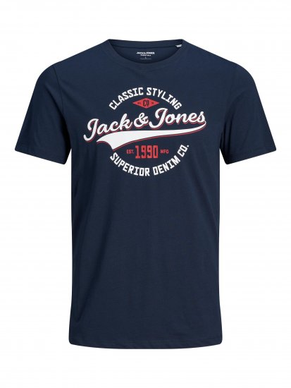 Jack & Jones JJELOGO TEE Navy - Marškinėliai - Marškinėliai - 2XL-14XL