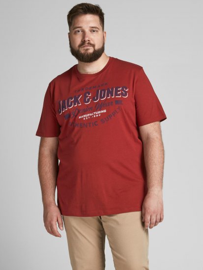 Jack & Jones JJELOGO TEE Red - Marškinėliai - Marškinėliai - 2XL-14XL