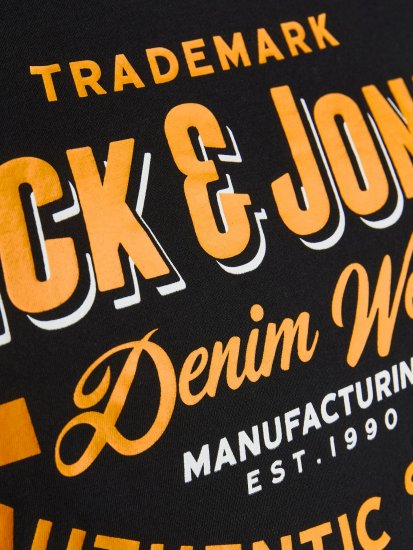 Jack & Jones JJELOGO TEE Black - Marškinėliai - Marškinėliai - 2XL-14XL