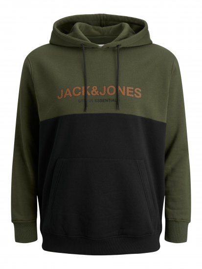 Jack & Jones JJEURBAN BLOCKING SWEAT Forest Green - Megztiniai ir džemperiai - Megztiniai ir Džemperiai - 2XL-14XL
