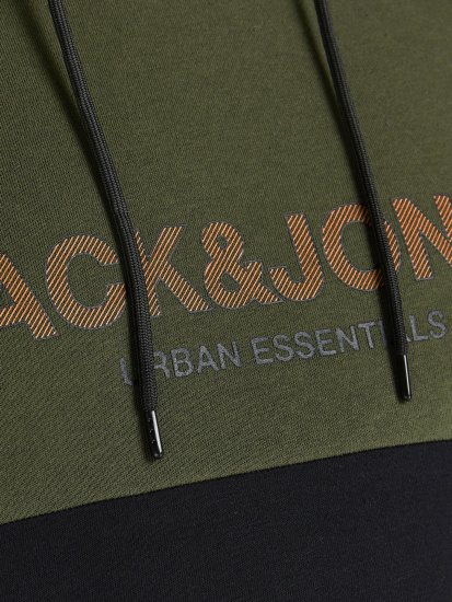 Jack & Jones JJEURBAN BLOCKING SWEAT Forest Green - Megztiniai ir džemperiai - Megztiniai ir Džemperiai - 2XL-14XL
