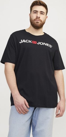 Jack & Jones Corp Logo Crew Neck T-Shirt Black - Marškinėliai - Marškinėliai - 2XL-14XL
