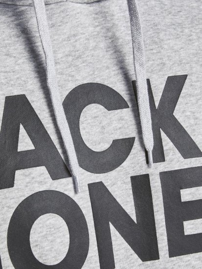 Jack & Jones CORP LOGO Large Print Hoodie Light Grey Melange - Megztiniai ir džemperiai - Megztiniai ir Džemperiai - 2XL-14XL
