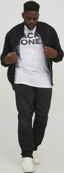 Jack & Jones CORP Logo T-Shirt White w Large Black Print - Marškinėliai - Marškinėliai - 2XL-14XL