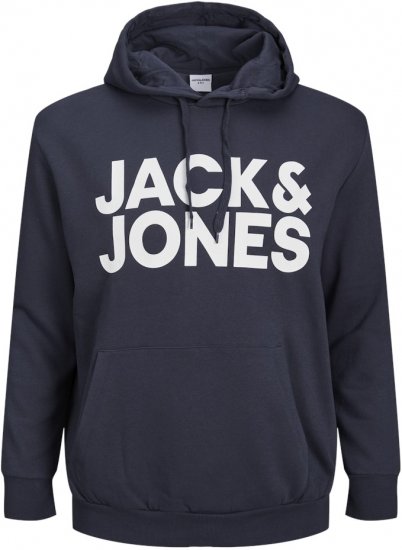 Jack & Jones CORP LOGO Large Print Hoodie Navy Blazer - Megztiniai ir džemperiai - Megztiniai ir Džemperiai - 2XL-14XL