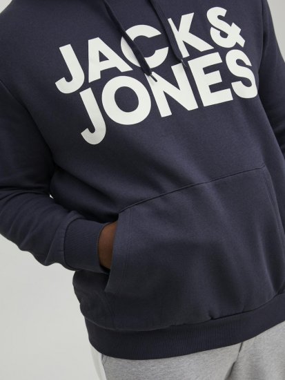 Jack & Jones CORP LOGO Large Print Hoodie Navy Blazer - Megztiniai ir džemperiai - Megztiniai ir Džemperiai - 2XL-14XL