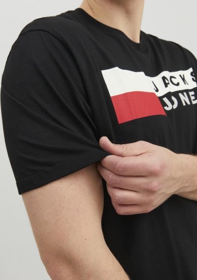 Jack & Jones CORP Logo T-Shirt Black/PLAY 4 - Marškinėliai - Marškinėliai - 2XL-14XL