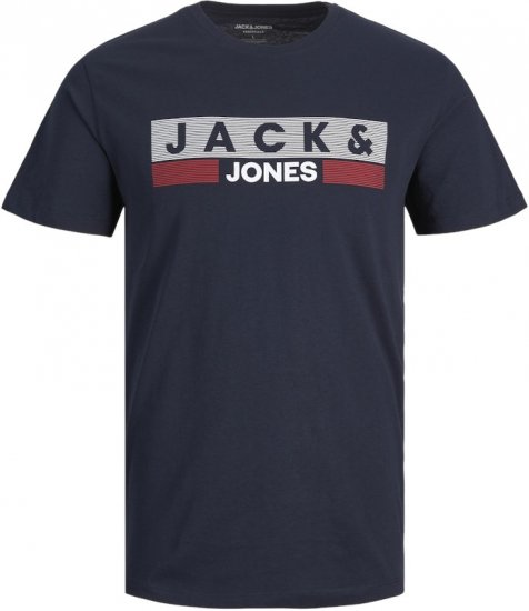 Jack & Jones CORP Logo T-Shirt Navy/PLAY 4 - Marškinėliai - Marškinėliai - 2XL-14XL
