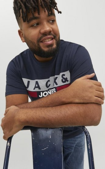Jack & Jones CORP Logo T-Shirt Navy/PLAY 4 - Marškinėliai - Marškinėliai - 2XL-14XL