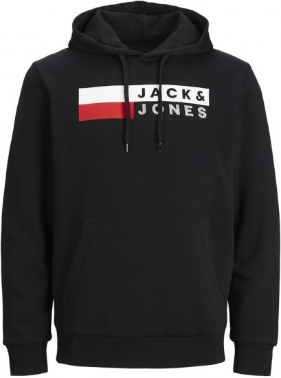 Jack & Jones CORP LOGO PLAY 4 Print Hoodie Black - Megztiniai ir džemperiai - Megztiniai ir Džemperiai - 2XL-14XL