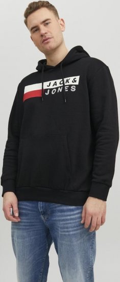 Jack & Jones CORP LOGO PLAY 4 Print Hoodie Black - Megztiniai ir džemperiai - Megztiniai ir Džemperiai - 2XL-14XL