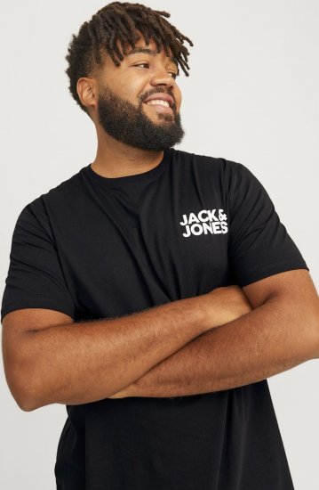 Jack & Jones CORP Logo T-Shirt Black - Marškinėliai - Marškinėliai - 2XL-14XL