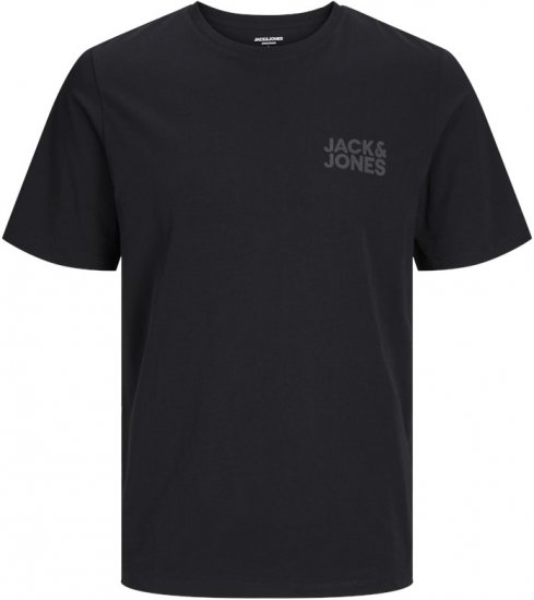 Jack & Jones CORP Logo T-Shirt Black w Small Black Print - Marškinėliai - Marškinėliai - 2XL-14XL