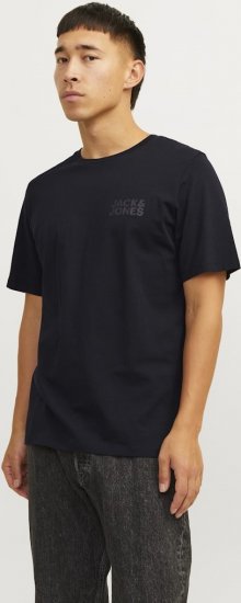 Jack & Jones CORP Logo T-Shirt Black w Small Black Print - Marškinėliai - Marškinėliai - 2XL-14XL