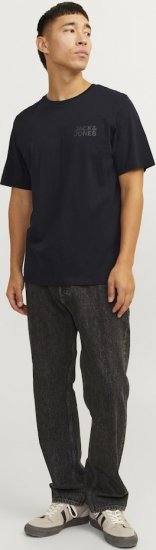 Jack & Jones CORP Logo T-Shirt Black w Small Black Print - Marškinėliai - Marškinėliai - 2XL-14XL