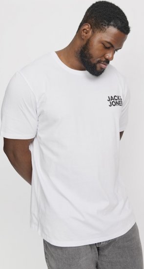 Jack & Jones CORP Logo T-Shirt White w Small Black Print - Marškinėliai - Marškinėliai - 2XL-14XL
