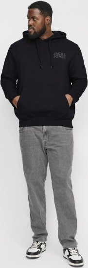 Jack & Jones CORP LOGO Small Print Hoodie Black - Megztiniai ir džemperiai - Megztiniai ir Džemperiai - 2XL-14XL