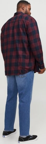 Jack & Jones Gingham L/S Shirt Dark Red - Marškiniai - Marškiniai - 2XL-8XL