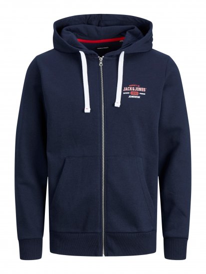 Jack & Jones JJSTAMP ZIP Hoodie Navy - Megztiniai ir džemperiai - Megztiniai ir Džemperiai - 2XL-14XL