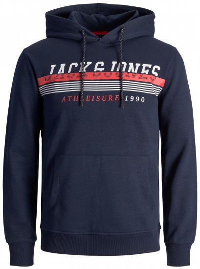 Jack & Jones JJIRON Hoodie Navy - Megztiniai ir džemperiai - Megztiniai ir Džemperiai - 2XL-14XL