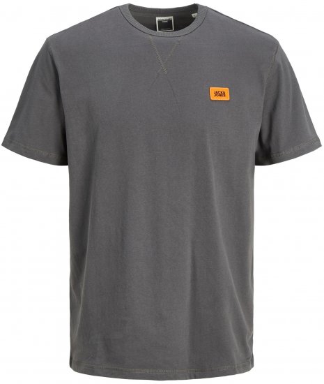 Jack & Jones JCOCLASSIC WAFFLE BADGE TEE Charcoal - Marškinėliai - Marškinėliai - 2XL-14XL